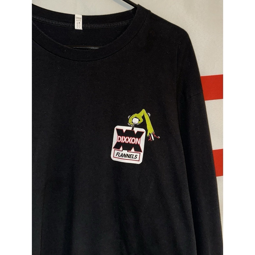 Dixxon Flannels T Shirt Mens 2XL Black Long Sleeve Flame Sleeve Monster - Picture 2 of 7